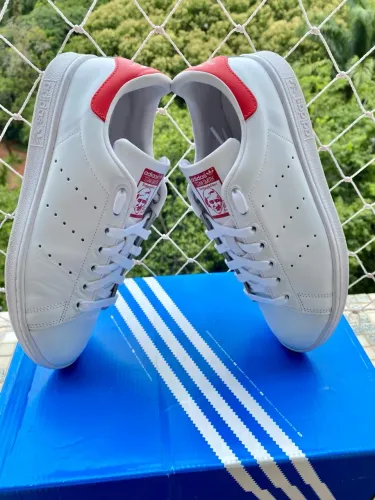 Adidas Stan Smith Branco /Vermelho estado de novo!