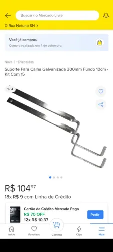 Suporte para calha galvanizada