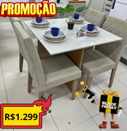 Mesa de jantar com 4 lugares promoção