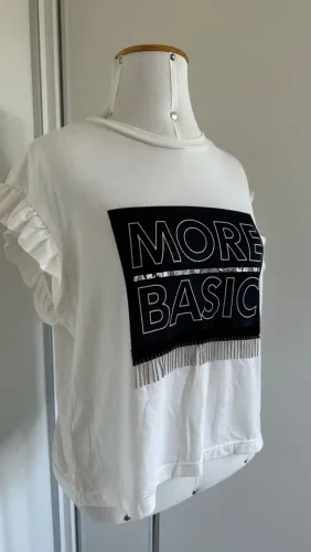 Blusa By Fly Branca More Basic com Franjas Tamanho G