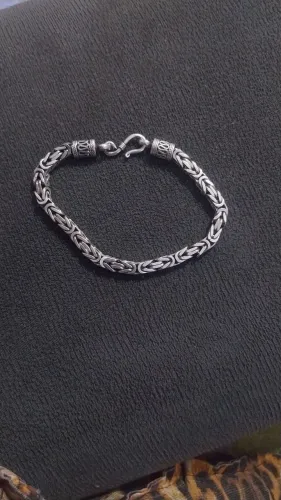 Pulseira prata bali 925 detalhada.