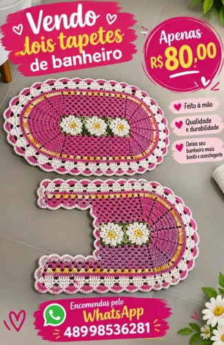 Tapete para banheiro em crochê