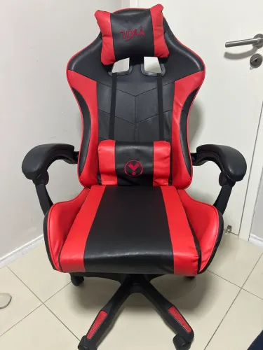 Cadeira Gamer Vermelha e Preta Reclinável com Apoio Lombar e Pescoço