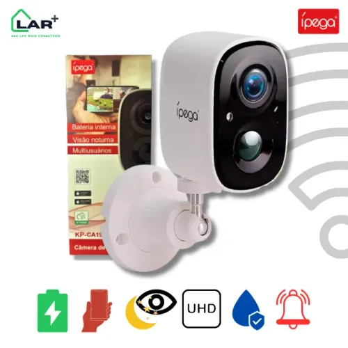 Câmera de Segurança Wi-Fi Sem Fio Full HD Bateria Ipega KP-CA190