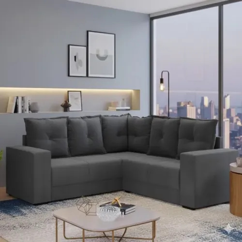 Sofá de Canto Patricia Cinza - Conforto para Varanda e Área Gourmet