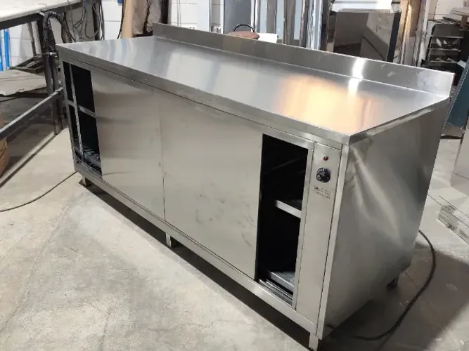 Balcão encosto refrigerado inox 1500×650×900 mm 2 portas