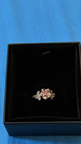 Anel de prata 925 Monte Carlo - Rosa com turmalina rosa e topázios