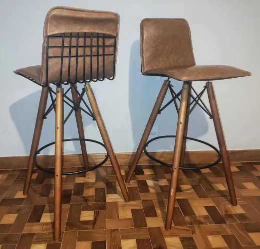 Banqueta alta courino Par
