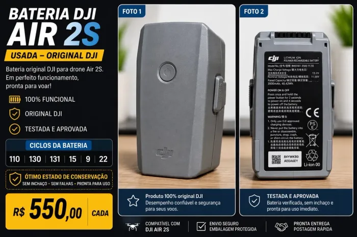 Bateria drone DJI air 2s originais
