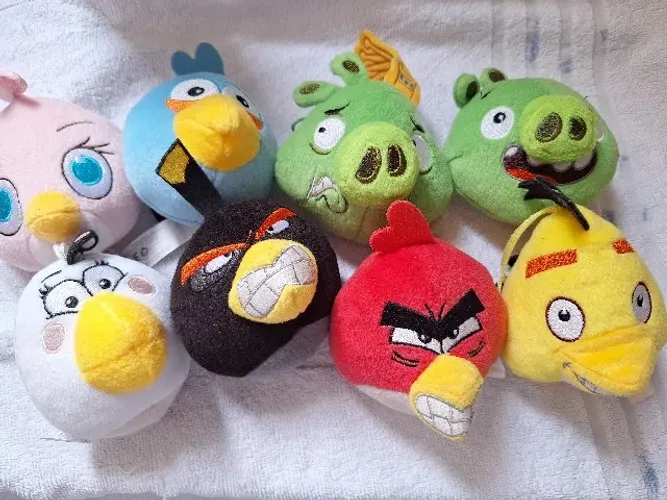 Coleção Completa Pelúcias Angry Birds  (8 itens)- Promocionais Mc Donalds seminovas