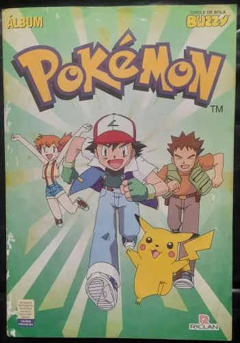 Álbum Raro de Figurinhas Chiclete Buzzy Pokémon 1999 Completo.