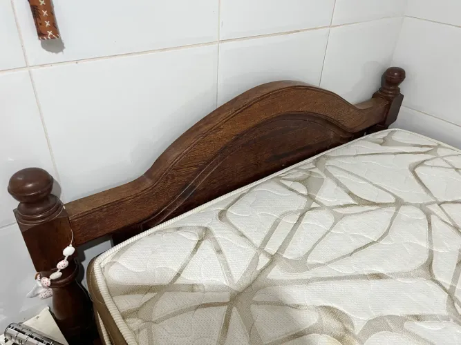 ESTRUTURA CAMA CASAL MADEIRA C/ COLCHÃO!