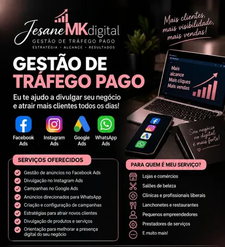 Gestão de Tráfego Pago | Facebook, Instagram, Google e WhatsApp Ads