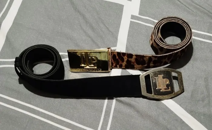Kit 2 cintos Lança Perfume preto e animal print