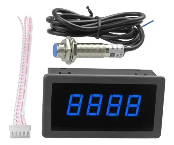 Tacômetro Digital Medidor de Rotação RPM com Sensor - Novo