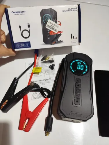 Compressor e auxiliar de partida portátil Novo