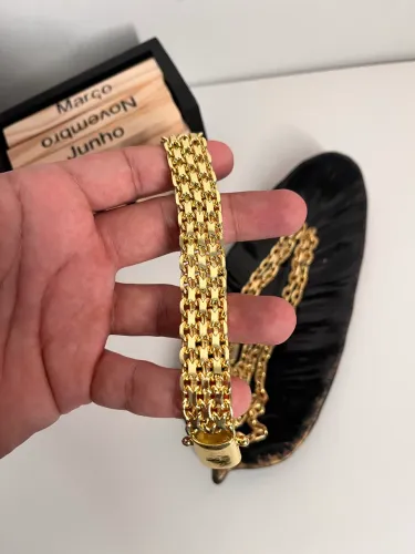 Bracelete Masculino Banhado a ouro