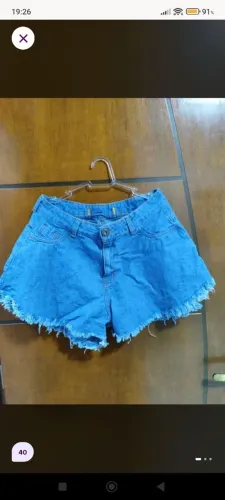 Shorts Jeans feminino Azul, tamanho 40. 