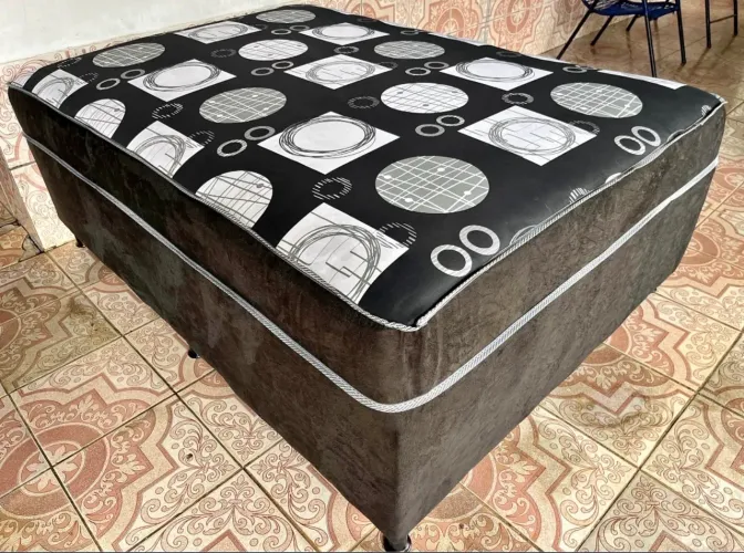 Cama Box Casal 20Cm com Colchão Embutido - Entrega Rápida Goiânia e Aparecida