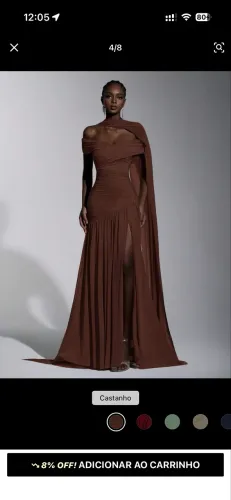 Vestido longo marrom/castanho para madrinha - Tam. M