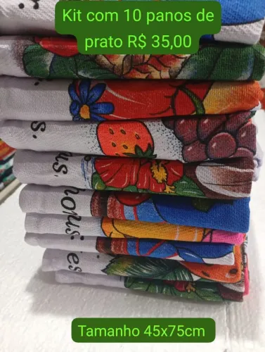 Kit com 10 panos de prato