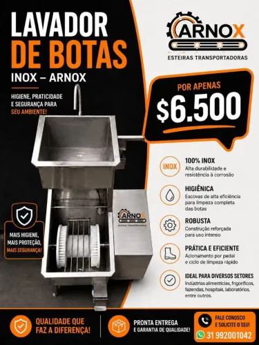 LAVADOR DE BOTAS SIMPLES EM AÇO INOX