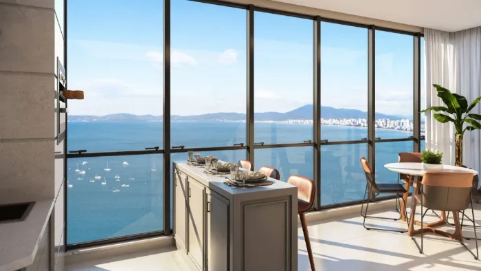 Apartamento com 4 suítes no Number One Tower Frente Mar no Centro em Itapema