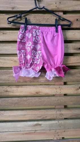 Short Junino Infantil Rosa