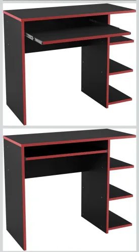 Mesa Escrivaninha Para Computador Escritório Pc gamer (preto/vermelho)