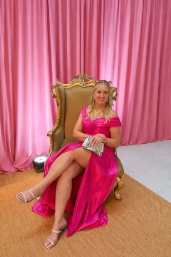 Vestido lindo de festa rosa , tamanho 42, estado novo9