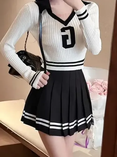 Saia Plissada Oxford Estilo Colegial (K-POP, ANIME