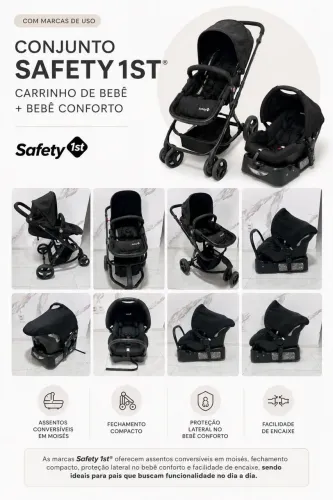 CONJUNTO SAFETY 1ST® CARRINHO DE BEBÊ + BEBÊ CONFORTO