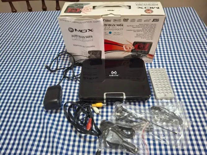 Reprodutor DVD Portátil com TV MOX Tela TFT 7"