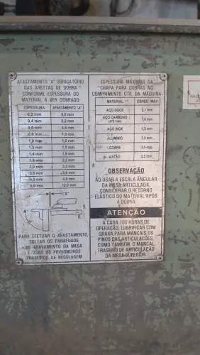 Dobradeira de chapas alwema 2m dentada