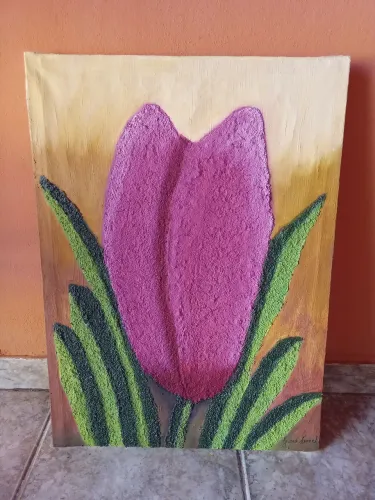 Quadro de Flor 60x44 pintado a mão