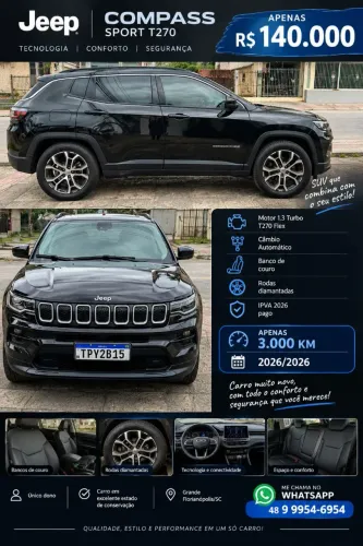 Jeep Compass Sport T270 1.3 TB 4X2 Flex AUT 2026