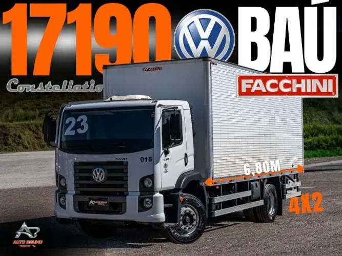 VW 17.190 Constellation Robust 2023 - Baú Facchini com porta lateral, motor MAN D08 34 190