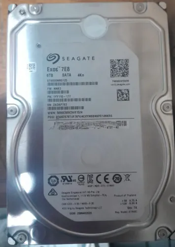 Hd seagate exos 7e8 06TB pn: 1yz110-177