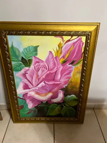 Quadros grandes  com moldura clássica em madeira 