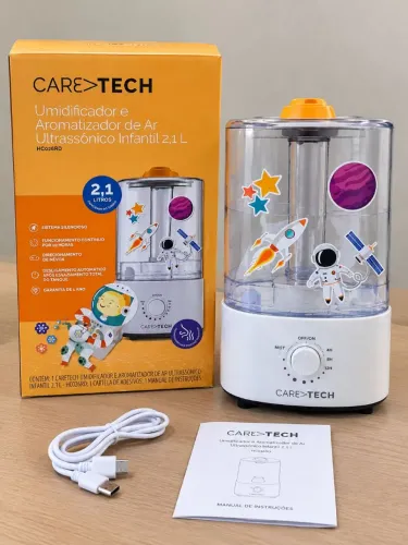 Umidificador e Aromatizador de Ar Ultrassônico Infantil Caretech 2,1L