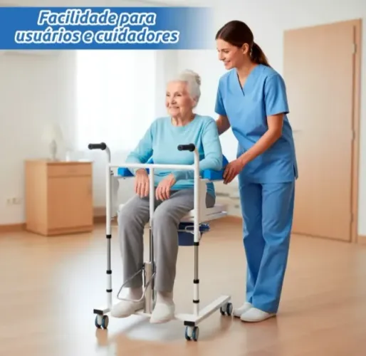 Cadeira de transferência, banho, elevação hidráulica 100kg WinnerMed W608