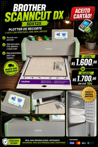 SCAN CUT DX BROTHER ACEITO CARTÃO 10x