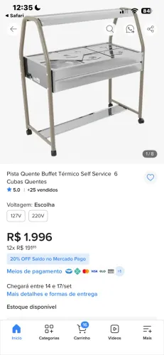 Buffet self-service 6 Cubas