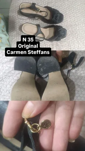 Sandália Carmen Steffens Original Preta Nº 35 - Pouco Uso e Confortável