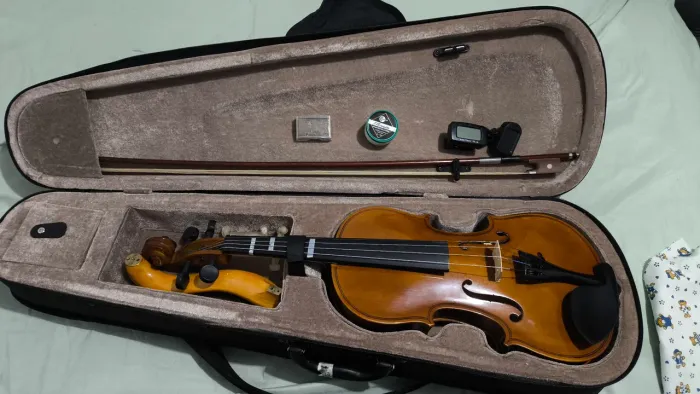 Violino de madeira completo