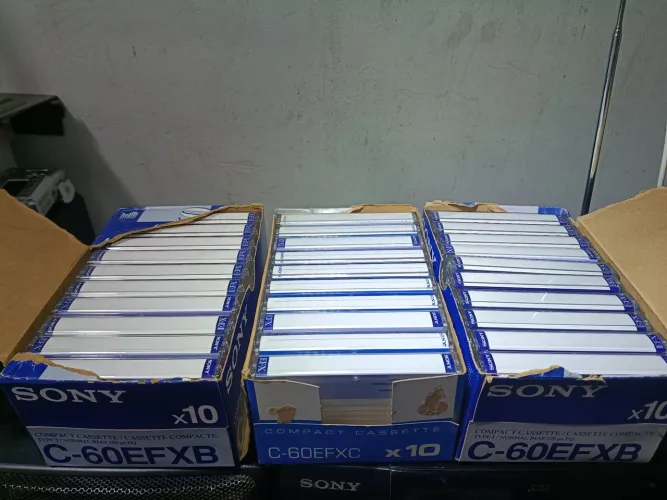 Fitas cassete Sony usadas