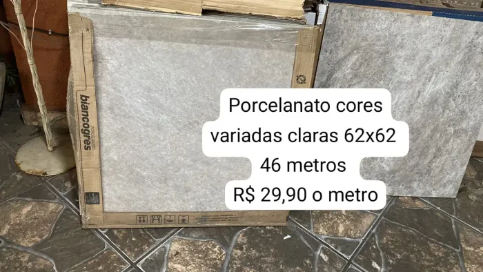 Porcelanato Baixa metragem, 60% de Desconto