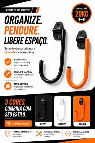 Suporte Para pendura Bicicleta Para Parede e Teto....