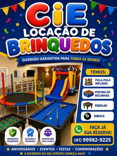 Aluguel de brinquedos infláveis, cama elástica,  piscina de bolinhas e mesa de sinuca 