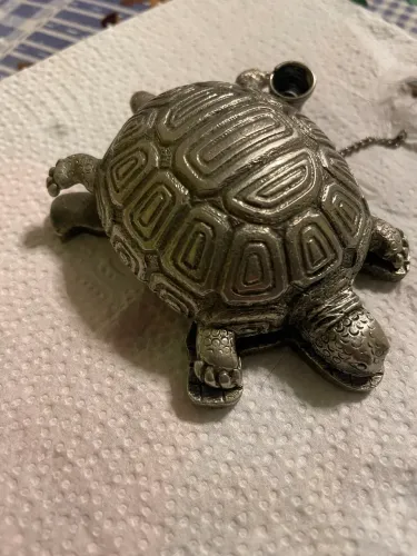 Antigo Porta Caneta E Recados Tartaruga Metal Fundido S.Arte Vintage